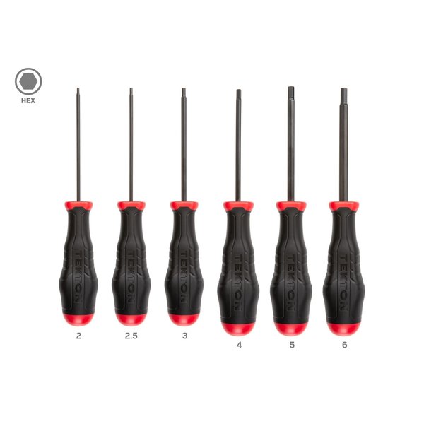 Tekton Hex High-Torque Black Oxide Blade Screwdriver Set, 6-Piece (2-6 mm) DHX91203